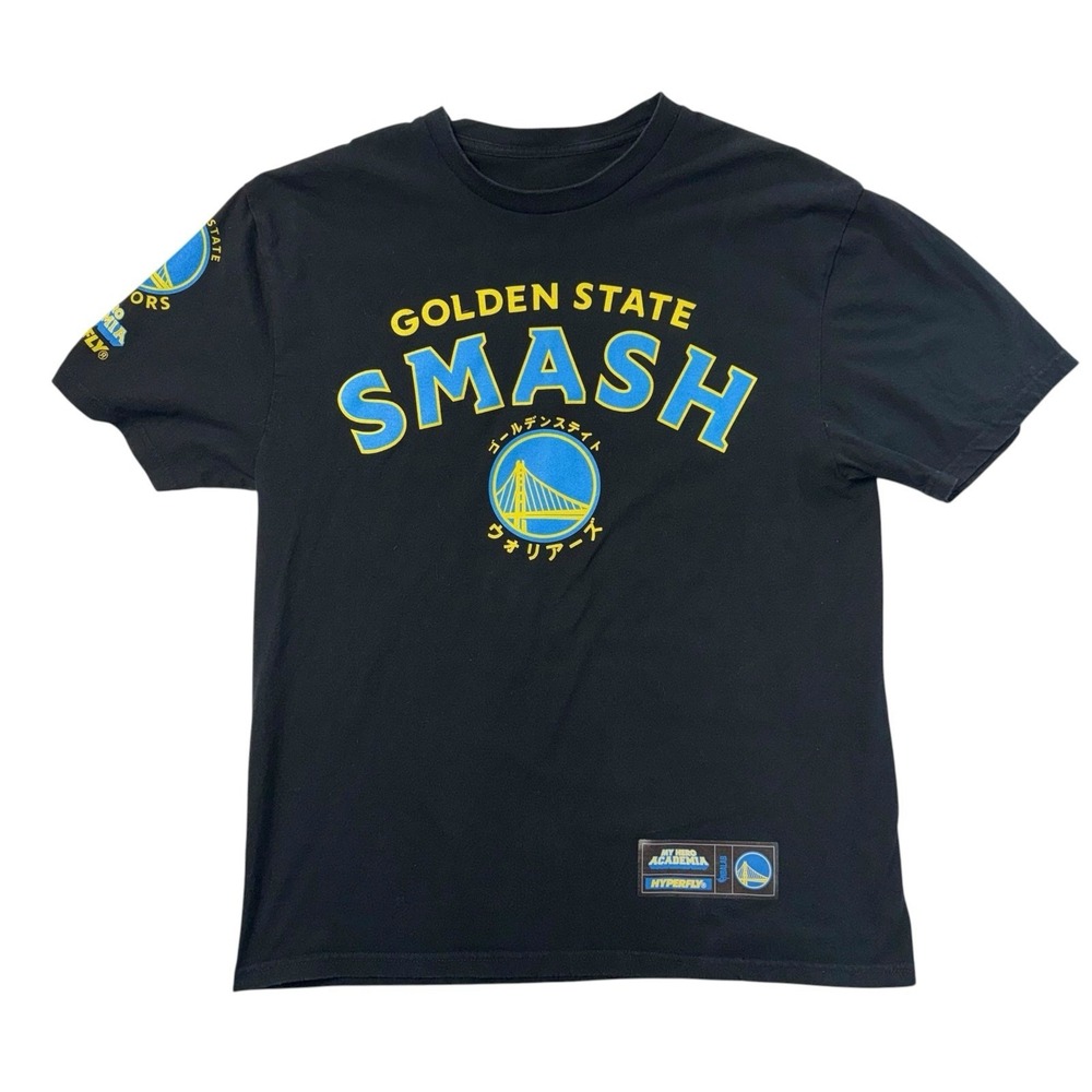 Golden State Warriors Hyperfly Black NBA x My Hero Academia All Might T-shirt L